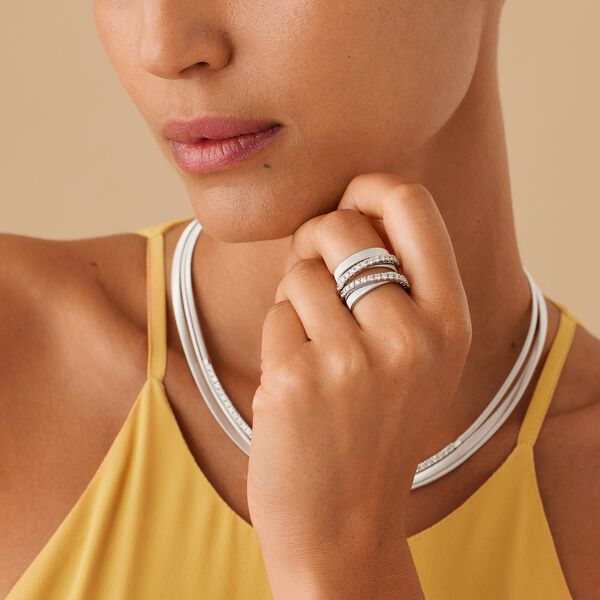 Masai White Gold and Diamond Ring